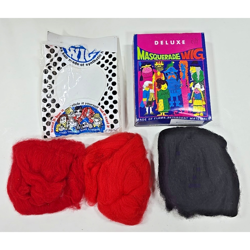 1960's‎ Halloween Hair Lot of 2 Masquerade Wig - 2 Red Wigs Ben Cooper U215f